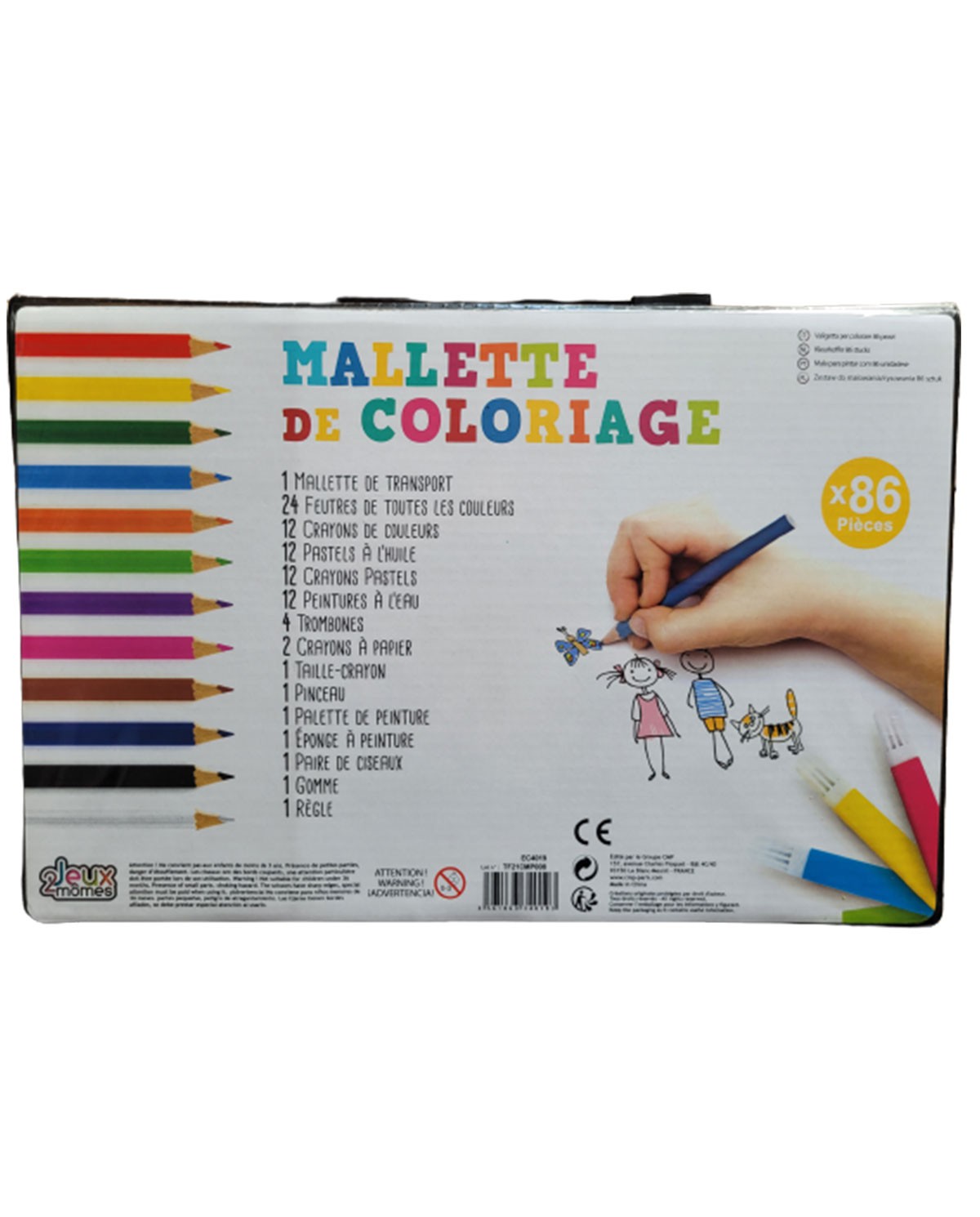 Malette de coloriage - 86 pièces - Loisirs créatifs.